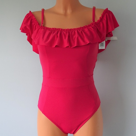 Bleu Rod Beattie Other - Bleu Rod Beattie Off The Shoulder Cherry Swimsuit